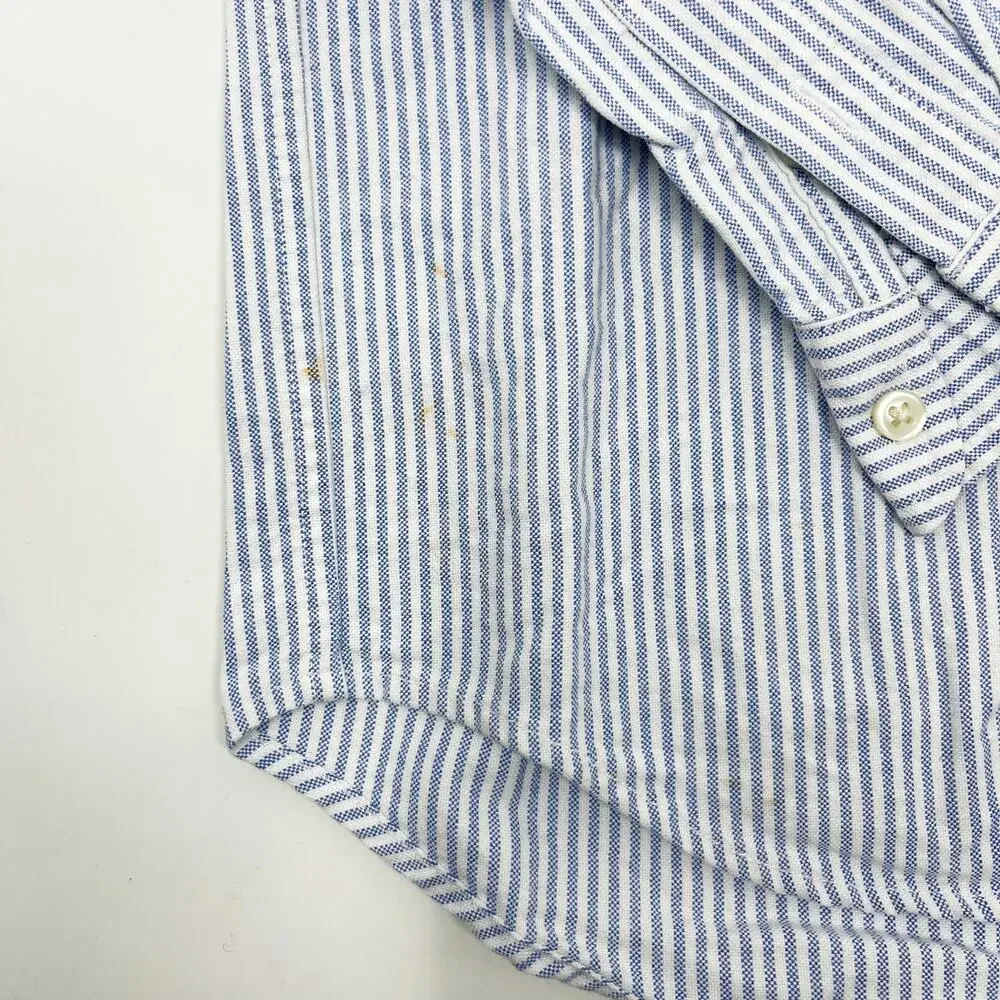 Ralph Lauren Boys Bundle of 2 Size 5 Button Down Shirts Blue White Striped Pink